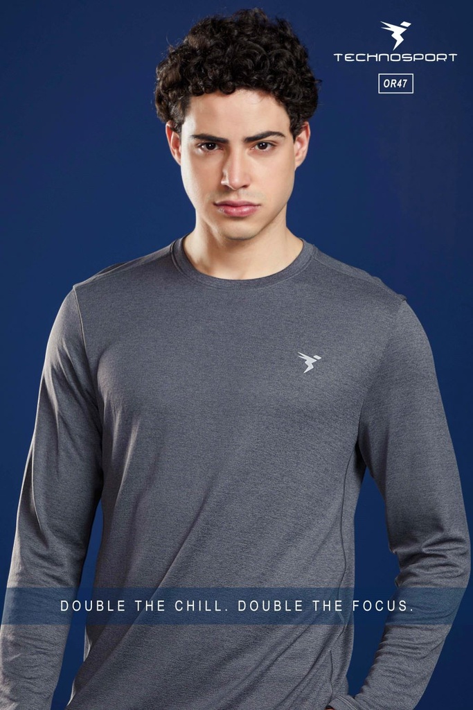 OR47/20-3 | TECHNOSPORT MENS BASIC MELANGE CREWNECK