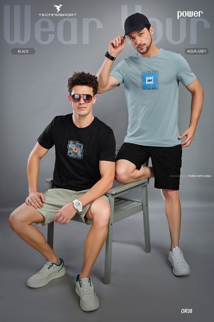 OR38/2-6 | TECHNOSPORT MENS BASIC CREWNECK PRINTED H/S