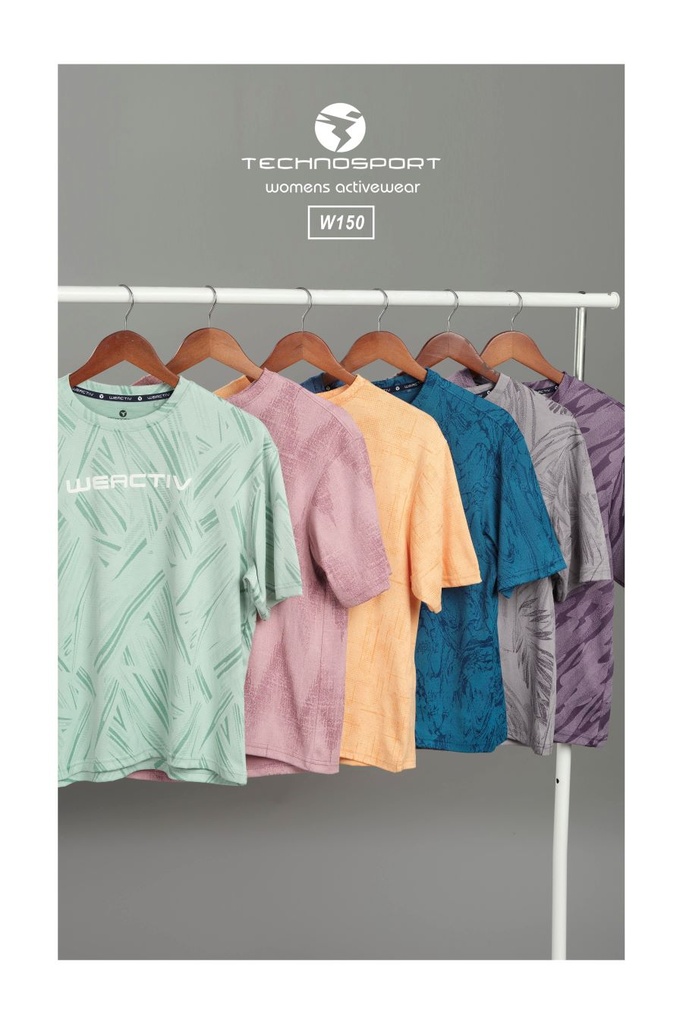 W150-6 | TECHNOSPORT WOMENS JACQUARD CREWNECK H/S